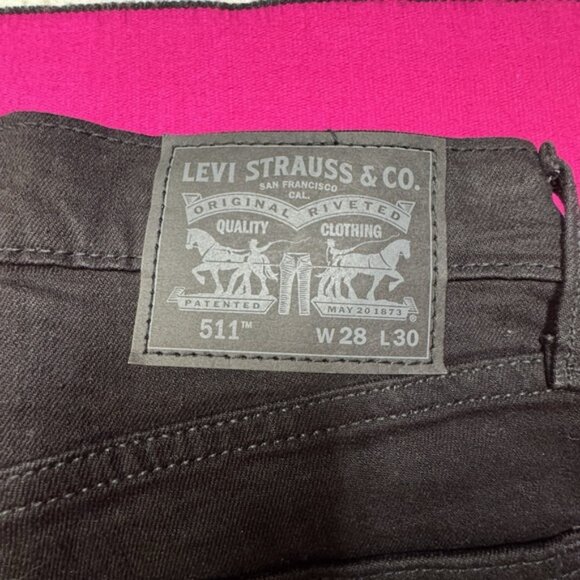 Levi's 511 Jeans Men's 28x30 Black Slim Fit Stretch Modern Denim - Picture 5 of 8